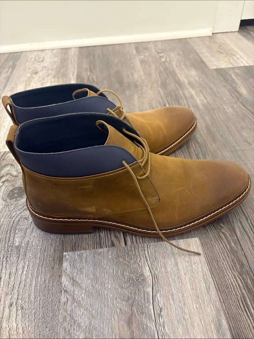 Cole Haan Men's Chukka Boots in Tan with Navy Collar (Brand New)